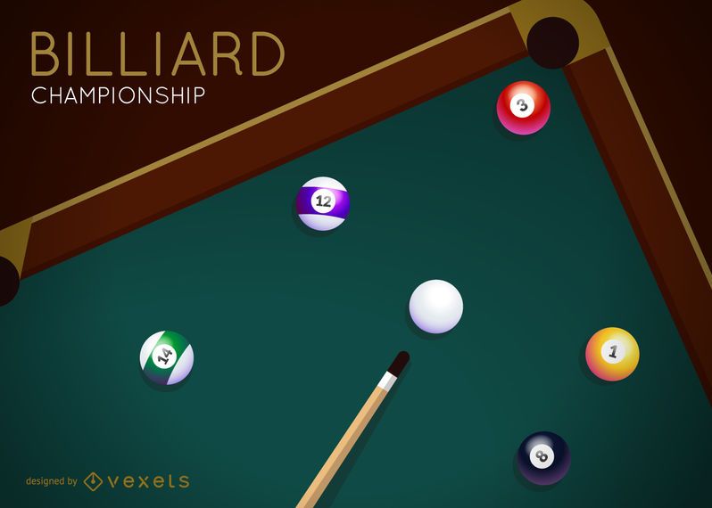 Vetor de campeonato de bilhar Vetor de campeonato de bilhar
