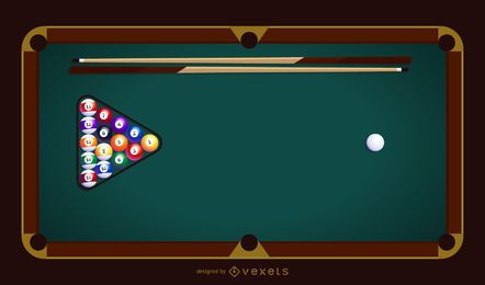 Ilustração em vetor de mesa de bilhar Ilustração em vetor de mesa de bilhar
