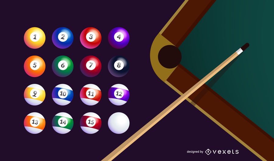 Vector de elementos de billar Vector de elementos de billar