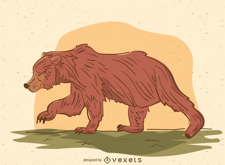 Bear walking cartoon illustration Bear walking cartoon illustration
