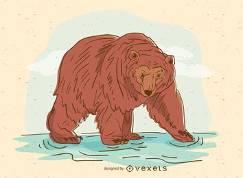 Oso pardo dibujado a mano ilustración Oso pardo dibujado a mano ilustración