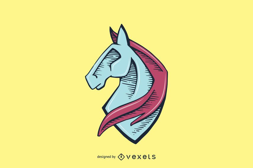 Hand-drawn horse head logo Hand-drawn horse head logo