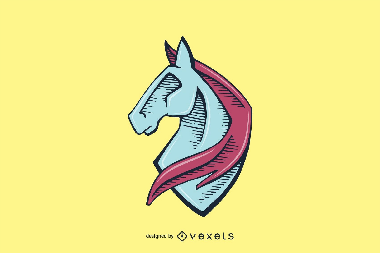 Handgezeichnetes Pferdekopf-Logo