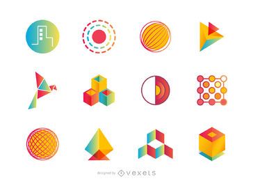 Conjunto ou coleção de logotipo abstrato
