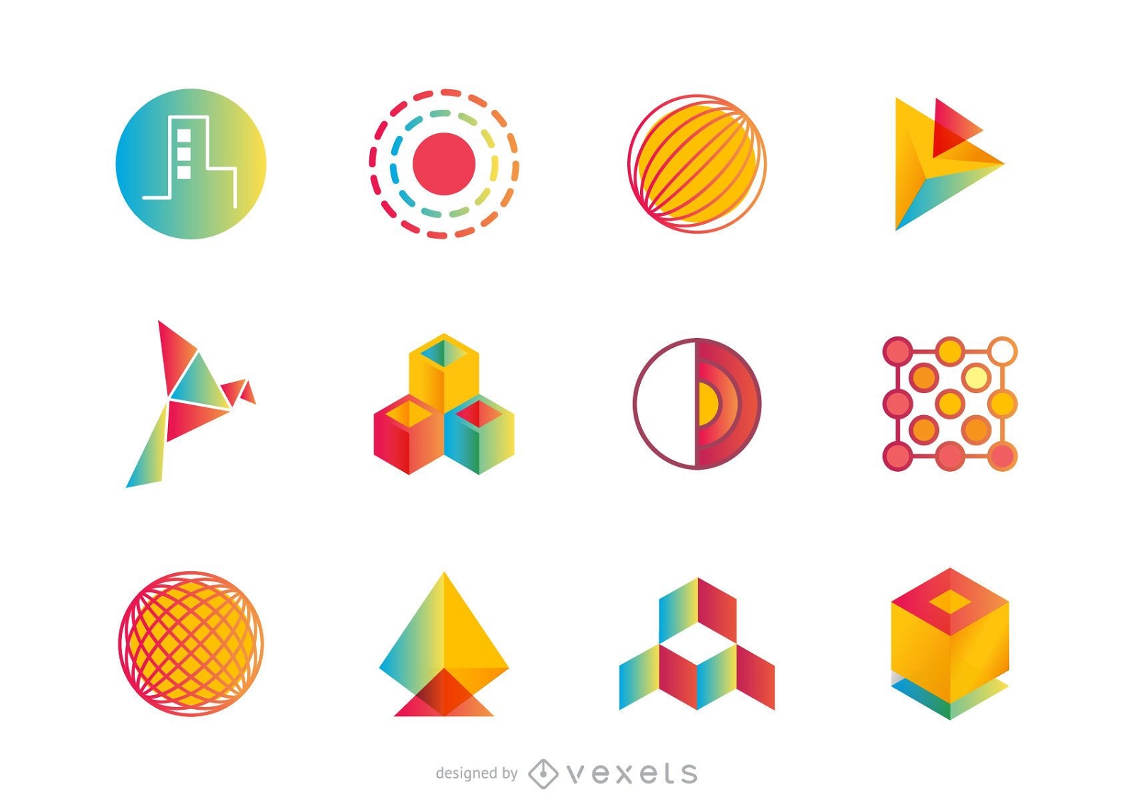 Conjunto o colección de logotipo abstracto