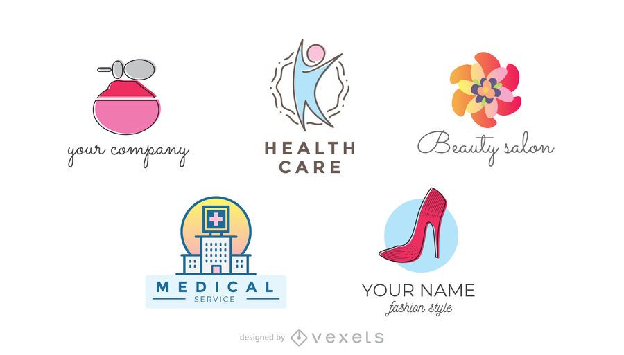 Health and beauty logo set Health and beauty logo set