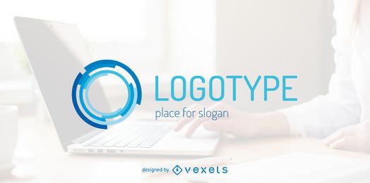 Corporate logo with blue circles Corporate logo with blue circles
