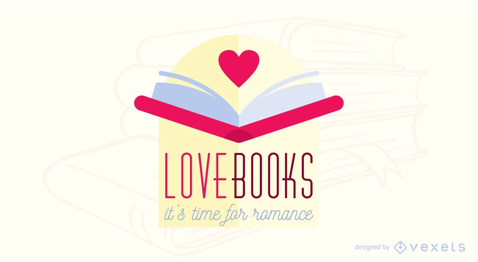 Design de logotipo de livro de romance