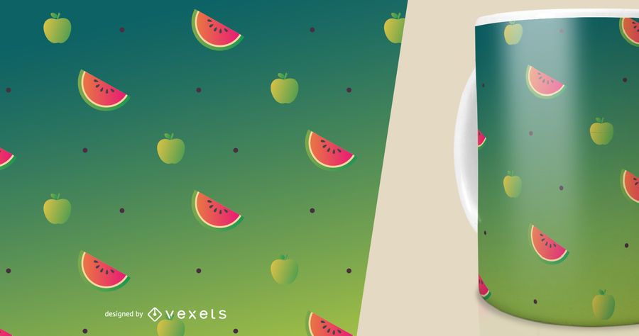 Apfel- und Wassermelonenscheibenmuster Apfel- und Wassermelonenscheibenmuster