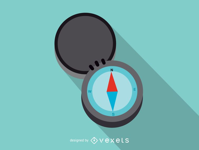 Flat travel compass icon Flat travel compass icon