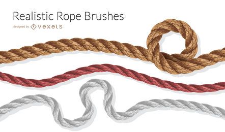 Realistic rope brushes illustration set Realistic rope brushes illustration set