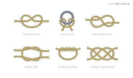 Rope knots set Rope knots set
