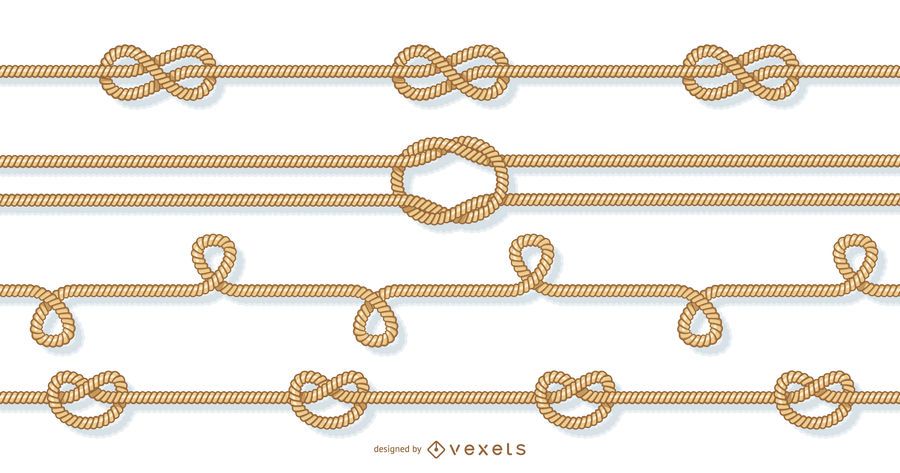 Ropes and knots elements set Ropes and knots elements set