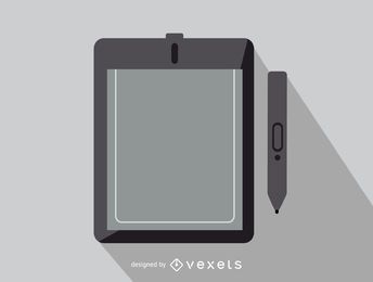 Ícone de escritório do tablet gráfico