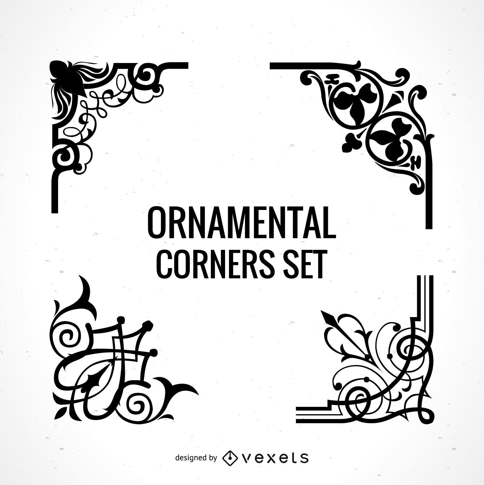 Conjunto de esquinas ornamentales