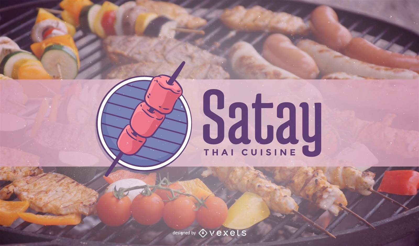 Thai cuisine logo template design