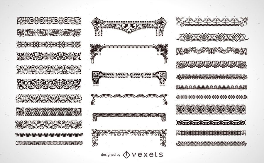 Ornamental frame element set Ornamental frame element set