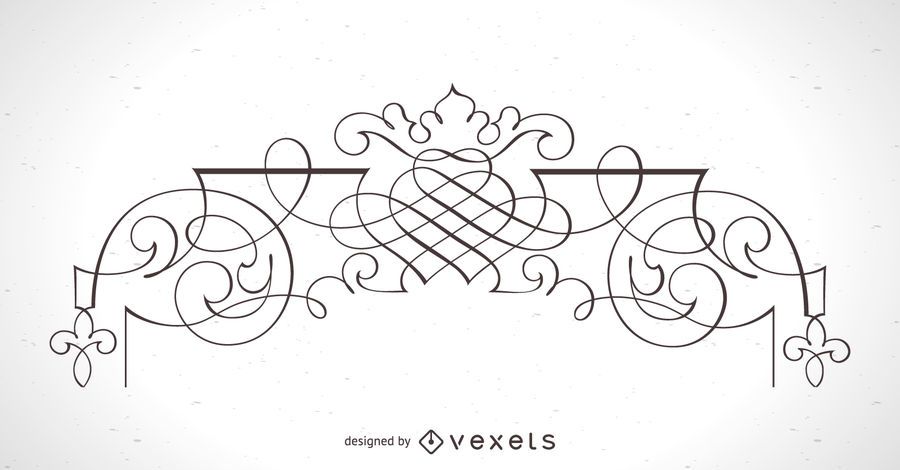 Detailed ornamental frame element Detailed ornamental frame element