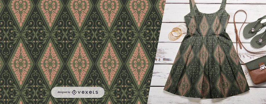 Detailed rhombus ornaments pattern Detailed rhombus ornaments pattern