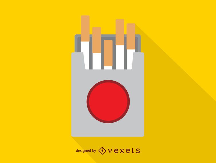 Ícone simples de caixa de cigarro Ícone simples de caixa de cigarro