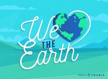 Signo del Día de la Tierra con una Tierra en forma de corazón