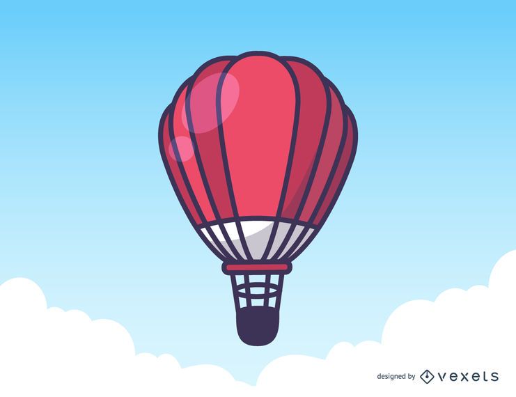 Red hot air balloon illustration Red hot air balloon illustration