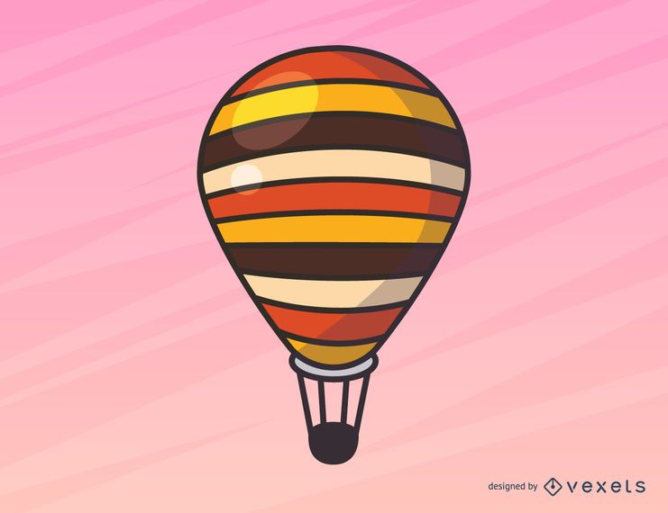 Einfache Heißluftballonillustration Einfache Heißluftballonillustration