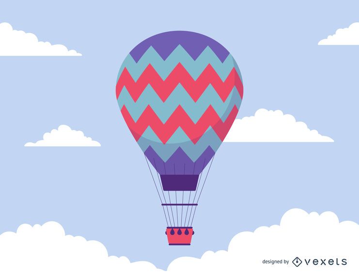 Einfache Illustration des Heißluftballons Einfache Illustration des Heißluftballons