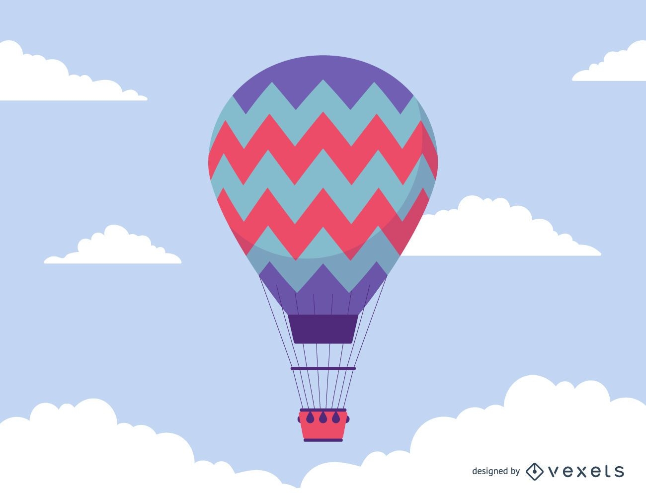 Hot air balloon simple illustration