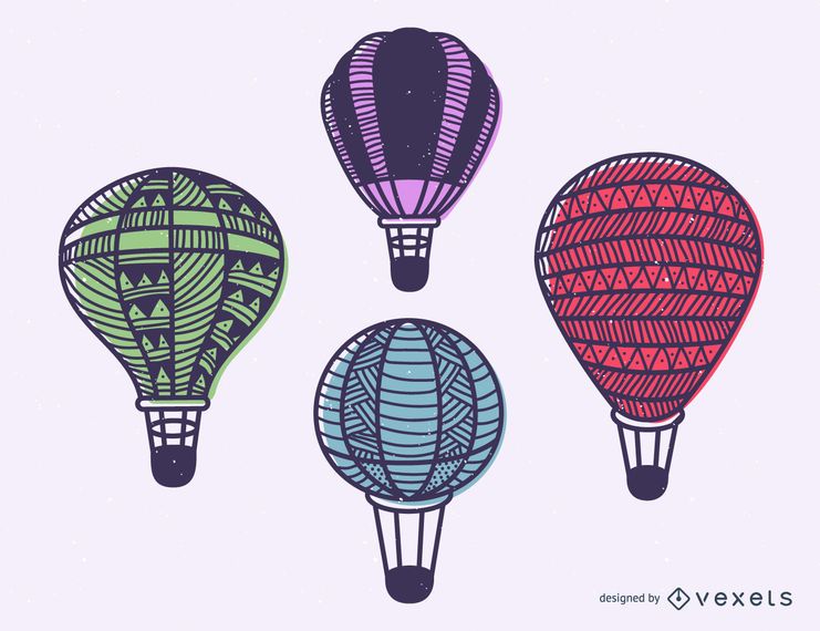 Conjunto de balão de ar quente de acidente vascular cerebral Conjunto de balão de ar quente de acidente vascular cerebral