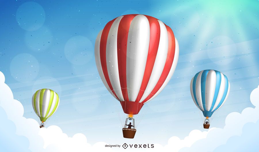 Paisaje de globos de aire caliente Paisaje de globos de aire caliente