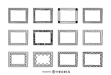 Rectangular picture frame doodle set Rectangular picture frame doodle set