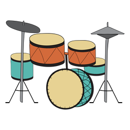 Conjunto de tambor doodle de instrumento musical Conjunto de tambor doodle de instrumento musical