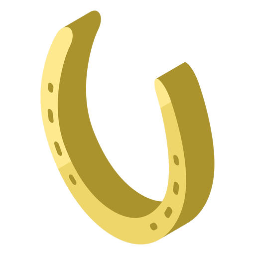 Eight holes golden horseshoe icon PNG Design