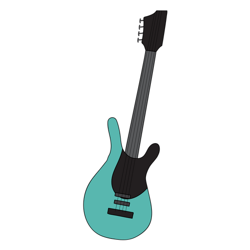 Guitarra electrica instrumento musical doodle. Diseño PNG