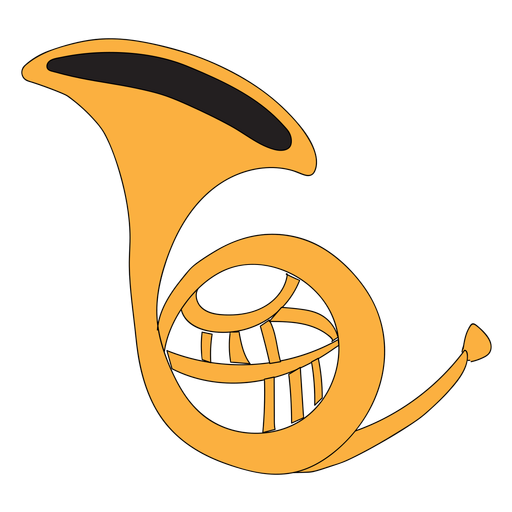 French horn musical instrument doodle PNG Design