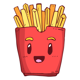 Dibujos animados de personaje de caja de papas fritas Transparent PNG