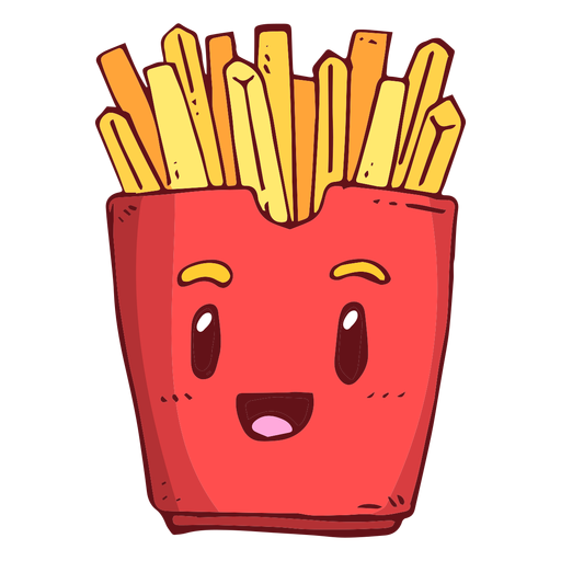 Desenho de personagem de caixa de batatas fritas