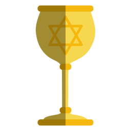 Goldener Becher mit jüdischem Stern PNG-Design