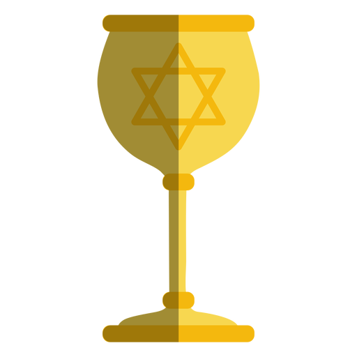 Golden goblet with jewish star PNG Design