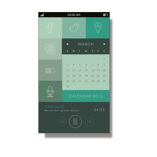 Green calendar mobile interface