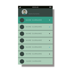 Grüne Kontaktliste mobile Schnittstelle PNG-Design