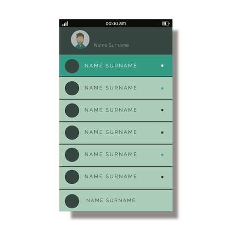 Green Contacts List Mobile Interface Transparent Png Svg Vector File