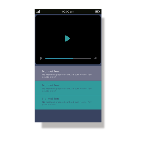 Green media player mobile interface PNG Design
