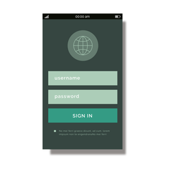 Green sign up mobile interface PNG Design Transparent PNG