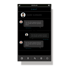 Interfaz de la aplicación de chat gris Diseño PNG