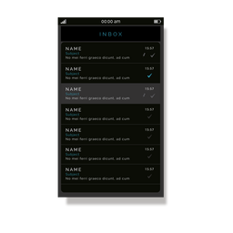 Grey message inbox user interface PNG Design