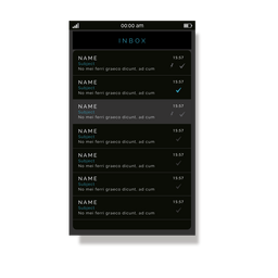 Interface do usuário da caixa de entrada de mensagem cinza