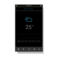 Interface de usuário do serviço meteorológico cinza Desenho PNG