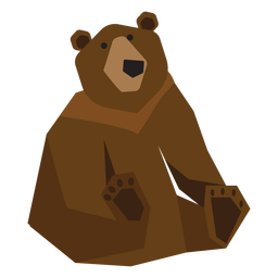 Ilustración de oso grizzly sentado Diseño PNG